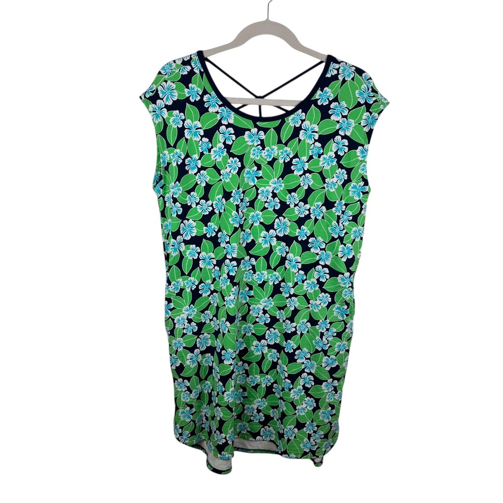 Talbots Green and Blue Floral Mini Dress